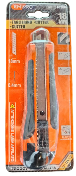 CUCHILLA NARANJA C/NEGRO 18MM 8103804 EMIPRO