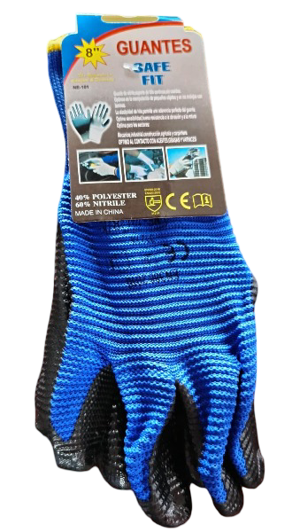 GUANTE AZUL NITRILO 8" SAFE IT