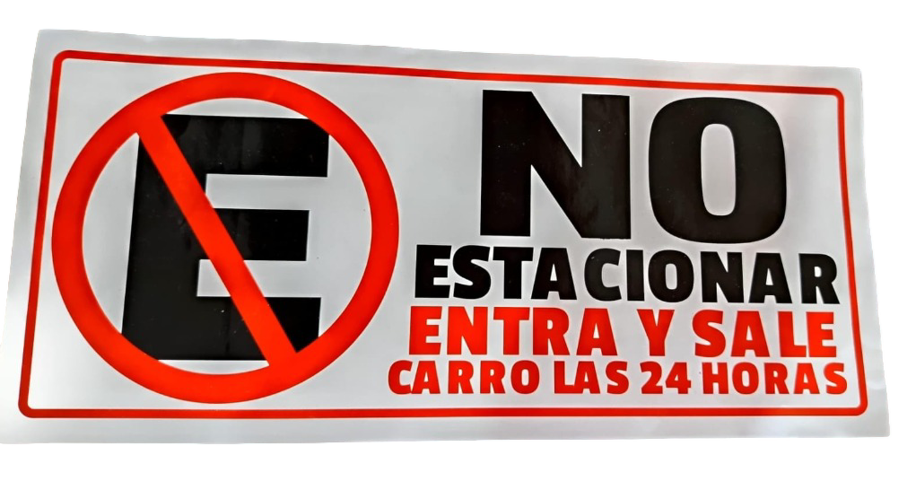ROTULO CON ADESIVO NO ESTACIONAR