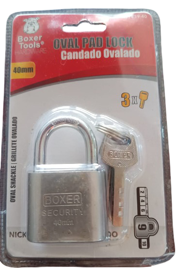 CANDADO OVALADO NIQUELADO 40MM NT1439-40MM BOXER