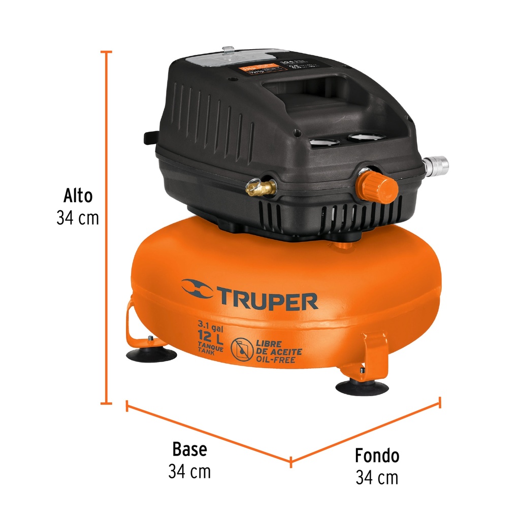 COMPRESOR DE AIRE 12 LTS 120V 13824 TRUPER