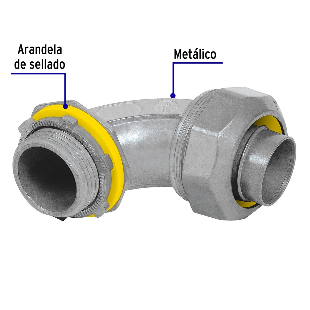 CONECTOR HERMETICO CURVO 1" 46935 VOLTECK