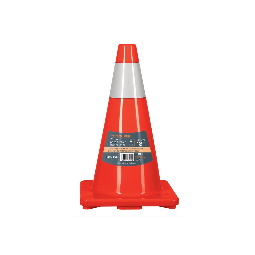 CONO DE PRECAUCION, 45 CM CON REFLEJANTE 13121 TRUPER