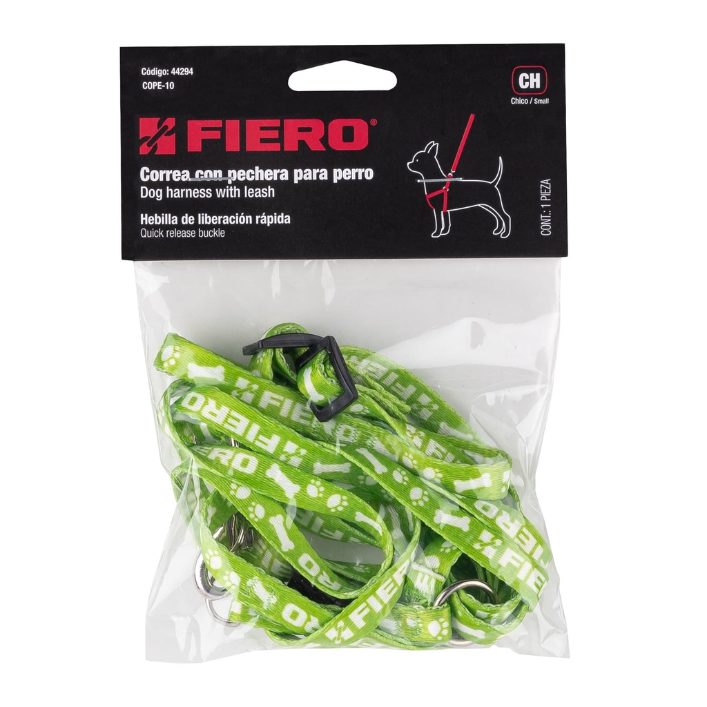 CORREA CON PECHERA PARA PERRO 1CM DE ANCHO