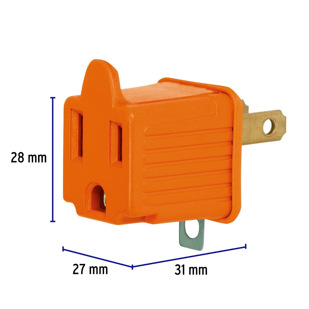 ADAPTADOR 3 A 2, NARANJA, A GRANEL"