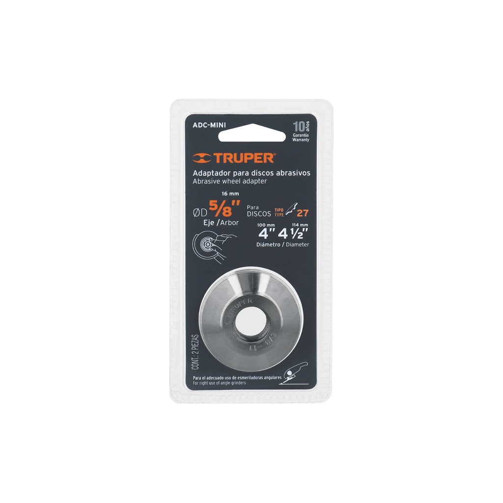 ADAPTADOR PARA DISCO ABRASIVO 10544 TRUPER