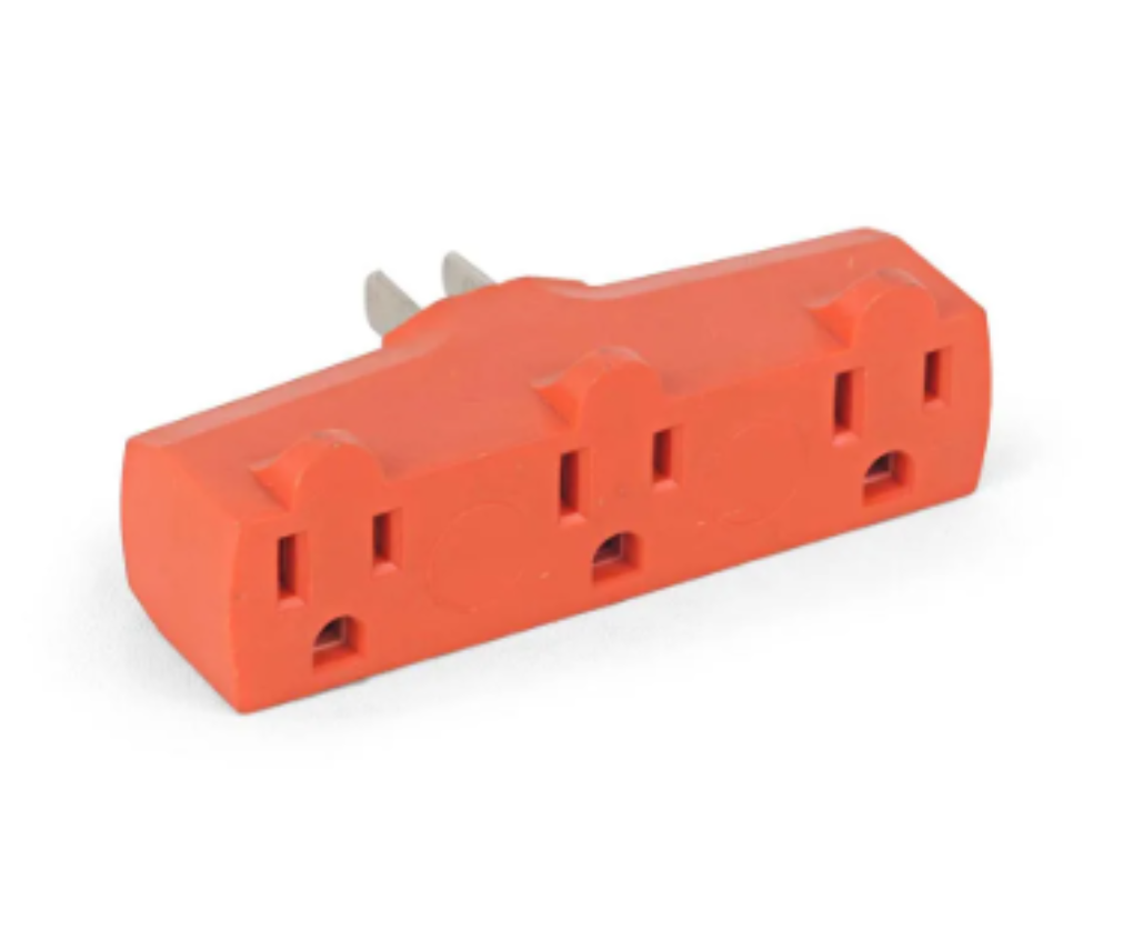 ADAPTADOR TRIPLE ATERRIZADO DE HULE  15A 125V