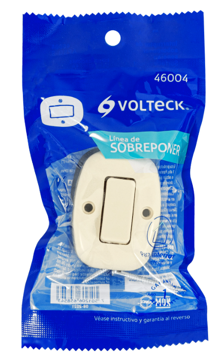 APAGADOR SOBREPONER SENCILLO, 46004 VOLTECK