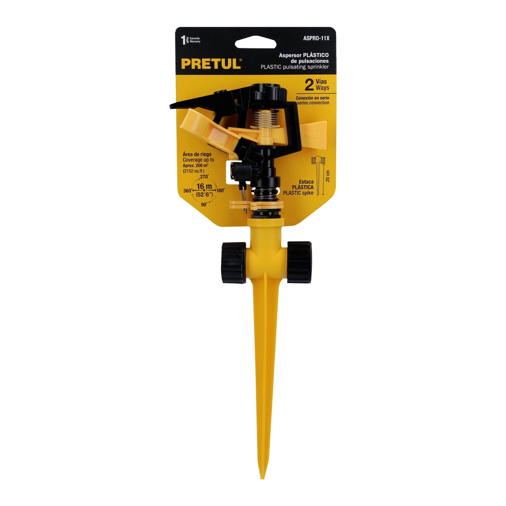 ASPERSOR D/PULSAC PLAST C/ESTACA 2 VIAS 20060 PRETUL
