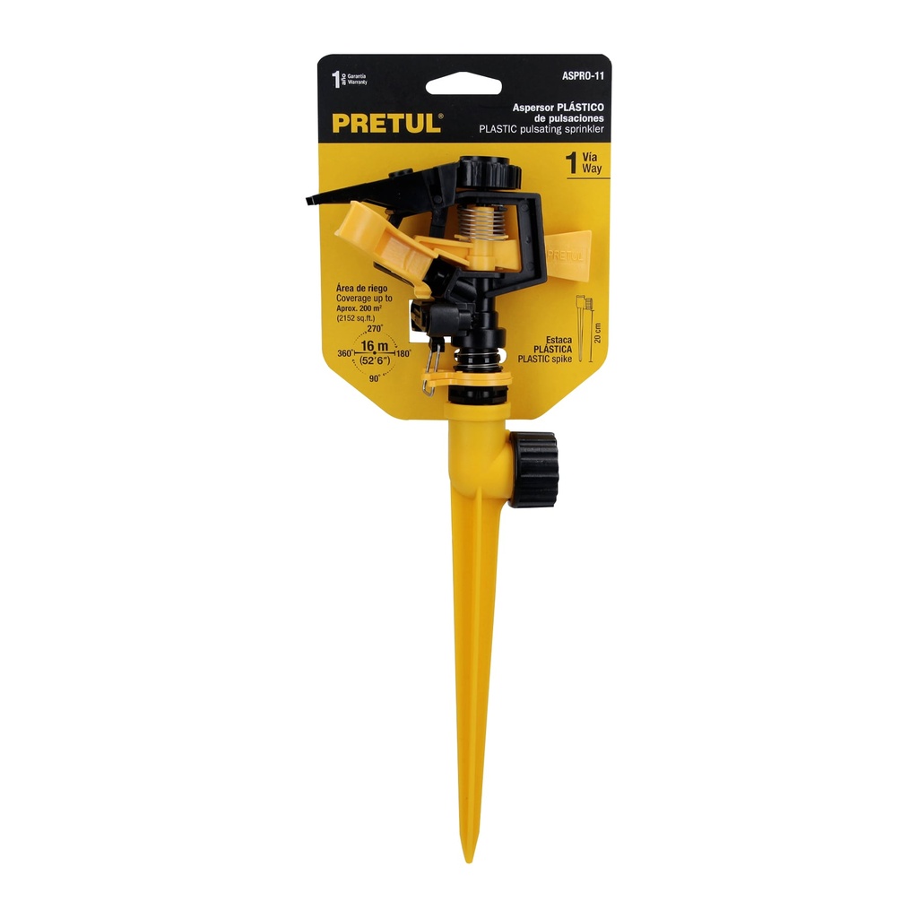 ASPERSOR D/PULSACIONES PLASTICO C/ESTACA 20055 PRETUL