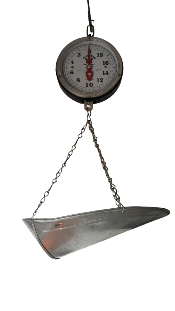 BALANZA COLGANTE 20 LBS CON CHAROLA INOX MONARCA