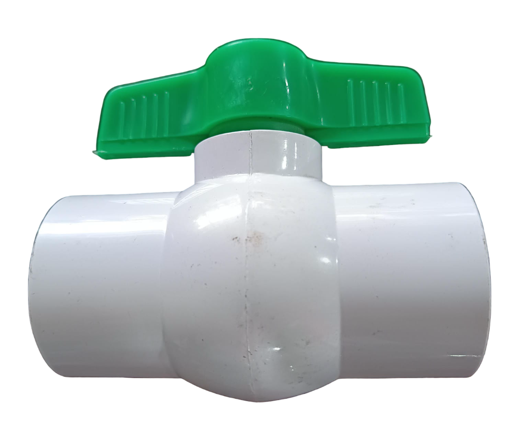 VALVULA DE BOLA CON ROSCA DE PVC 200 PSI MANECILLA MARIPOSA DE 1 1/2"