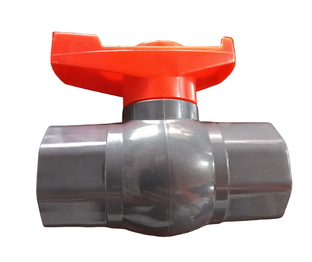 VALVULA DE BOLA CON ROSCA DE PVC 200 PSI MANECILLA MARIPOSA DE 1"