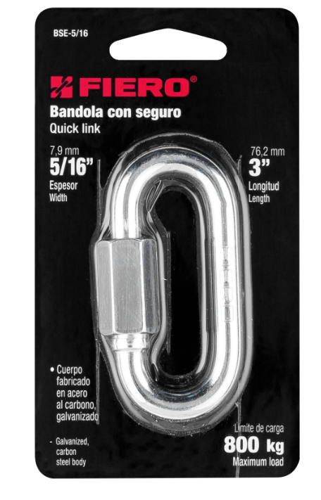 BANDOLA CON SEGURO DE ACERO 5/16"