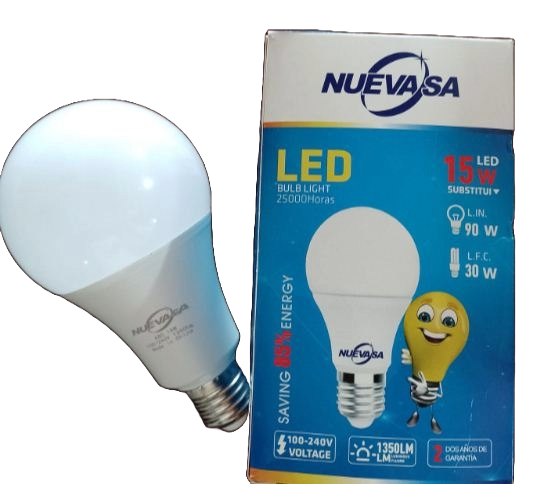 BOMBILLO LED BASICO 15W-6500K-E27 NUEVASA