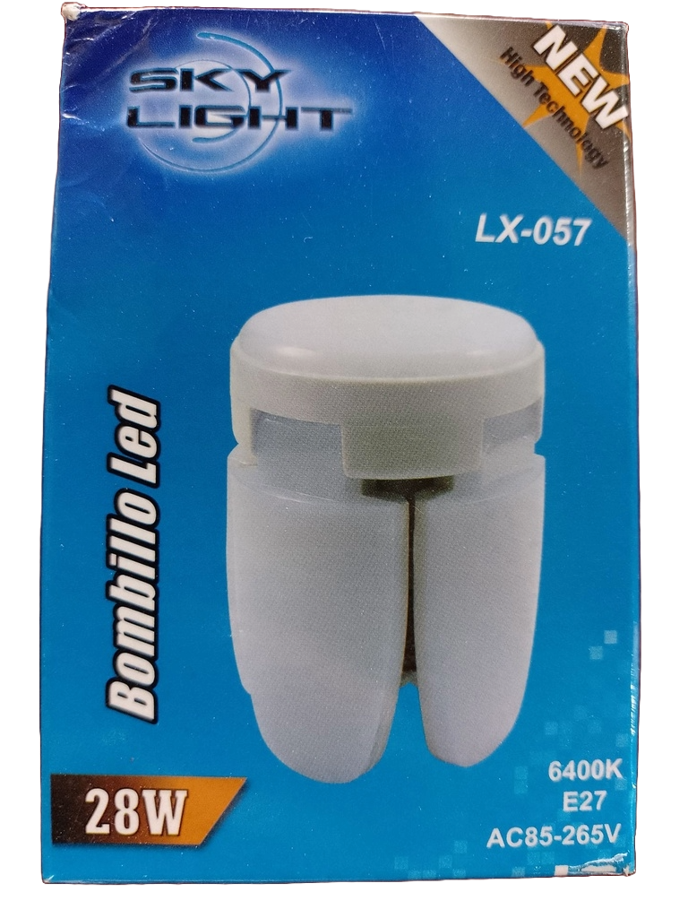 BOMBILLO LED4 ALAS 28W LX-057 BASE E27 6400K SUPER BLANCO SKY LIGHT