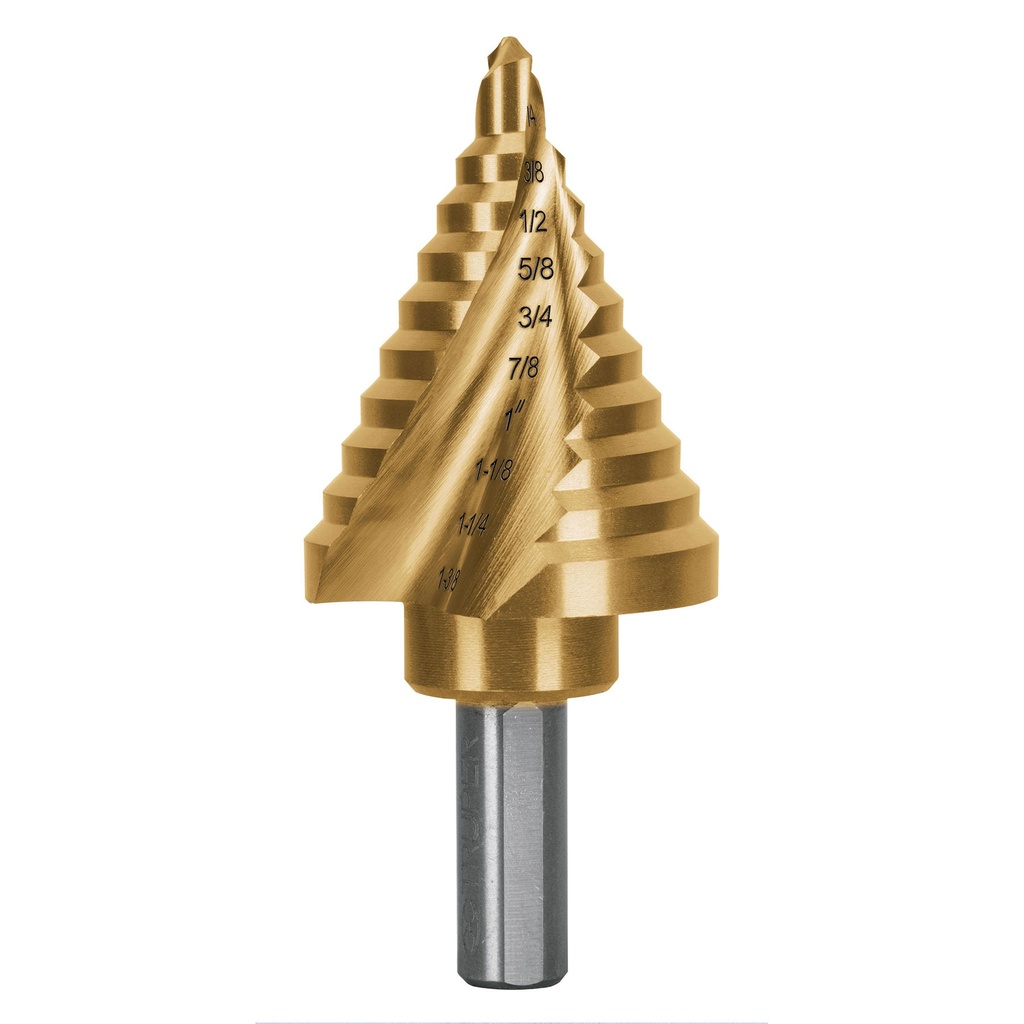 BROCA ESCALONADA TITANIO 10 ESCALONES 1/4' A 1-3/8' 101556 TRUPER EXPERT