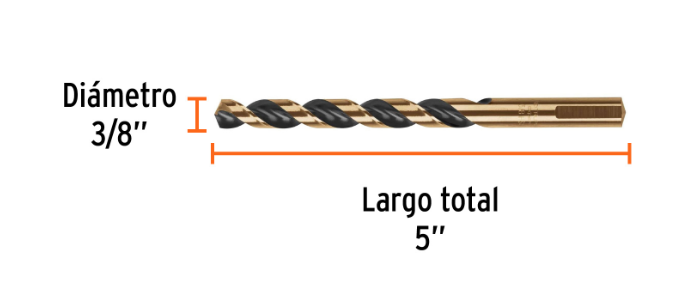 BROCA HSS 5% COBALTO DE 3/8 (MULTIPLO:5)