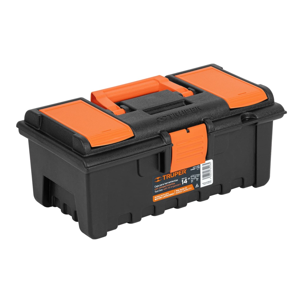 CAJA 14"" CON COMPARTIMENTOS, NARANJA 11139 TRUPER
