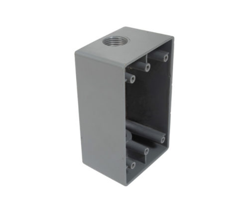 CAJA RECTANGULAR PARA INTEMPERIE 2 AGUJEROS 3/4" 10471 RAWELT