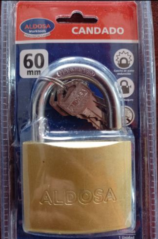 CANDADO DORADO 60MM ALF0343 ALDOSA