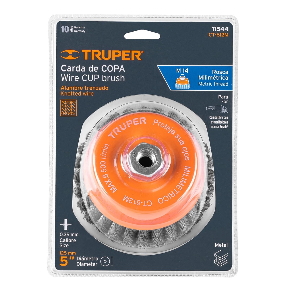 CARDA DE COPA TRENZADA 5" M14 11544 TRUPER