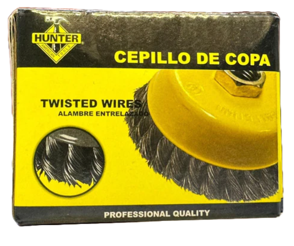 CEPILLO DE COPA DE 4" TUERCA 5/8" ENTORCHADO HM-2587 HUNTER