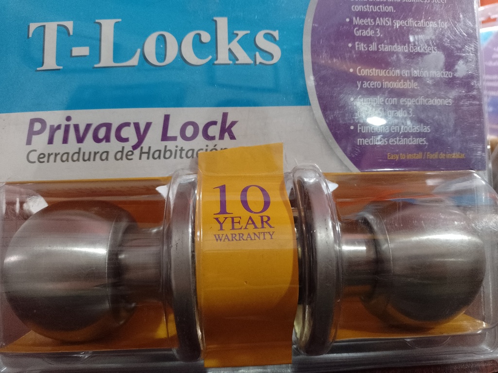 CERRADURA POMO P/BAÑO A. INOX CROMO SATINADO