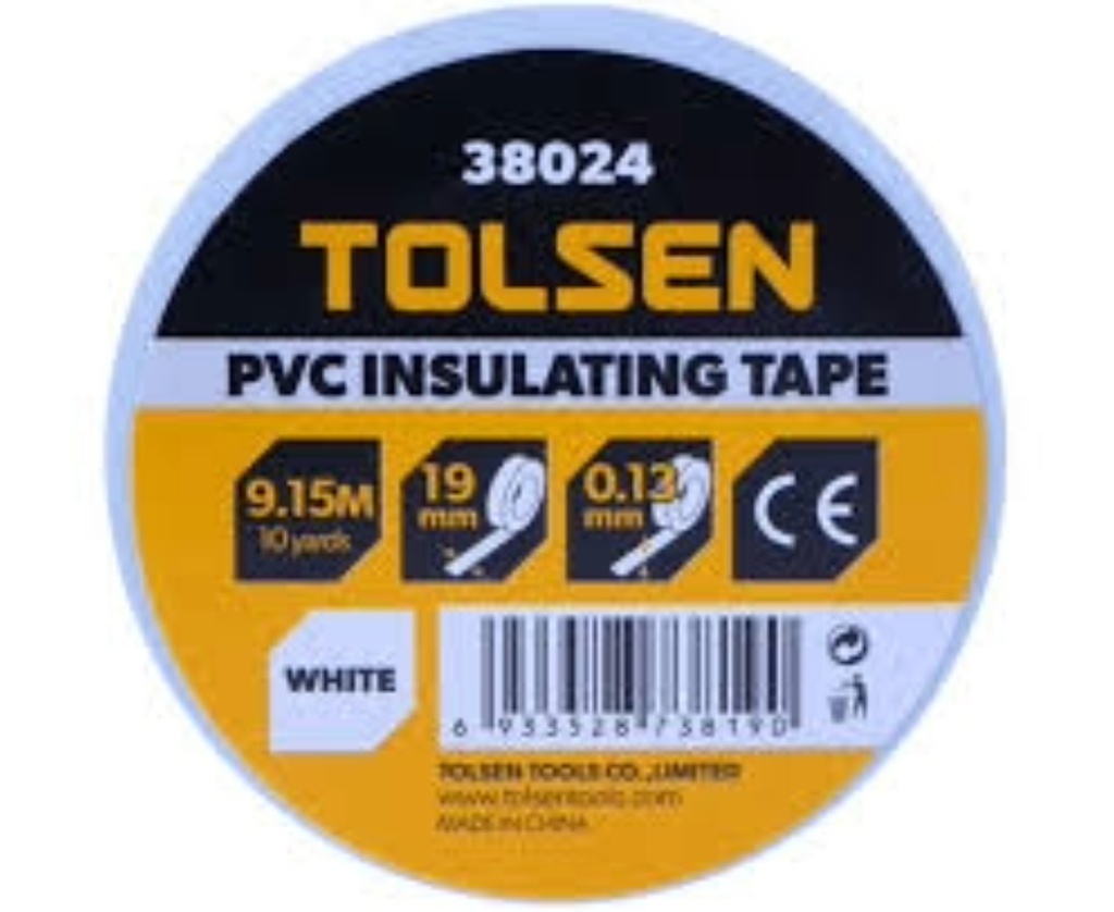 CINTA DE AISLAR BLANCA 38024 TOLSEN