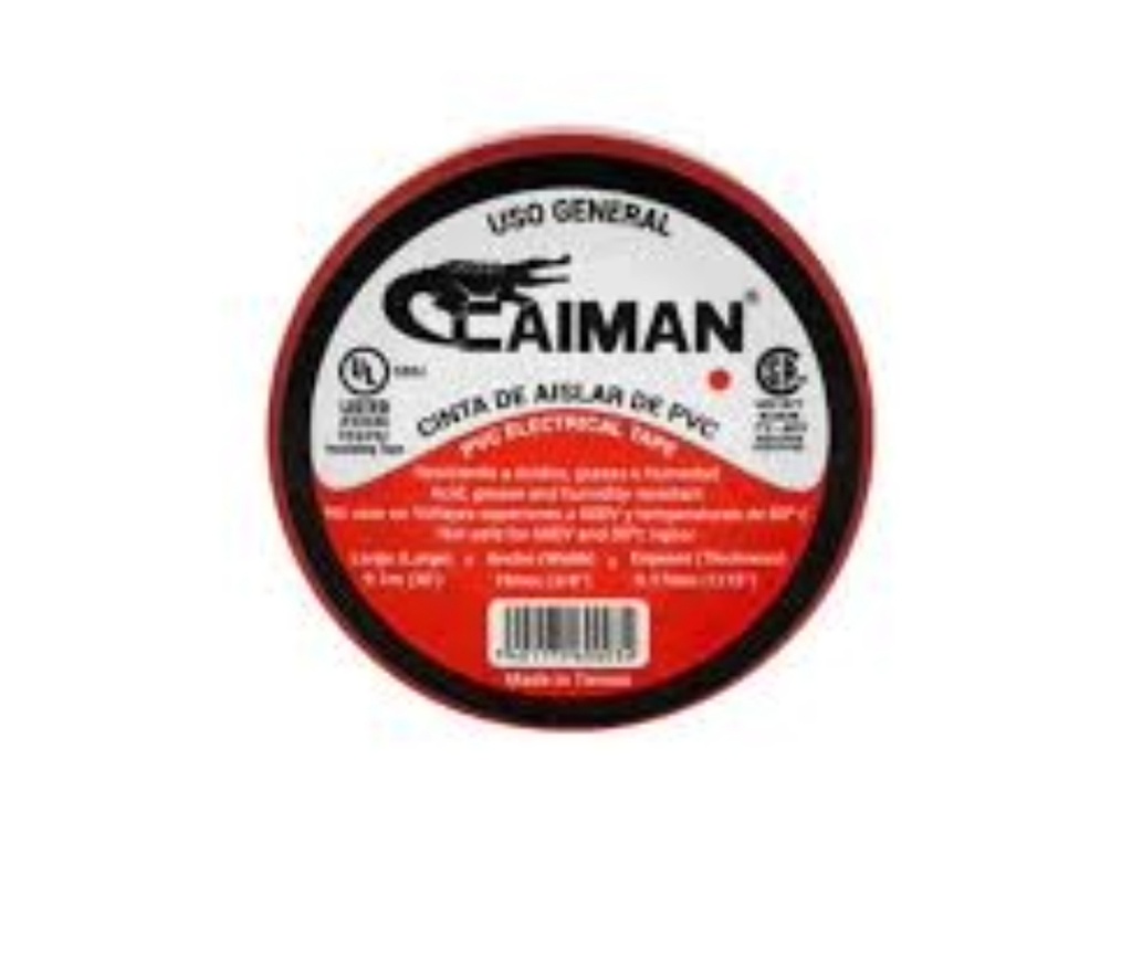 CINTA DE AISLAR DE PVC ROJO CAIMAN
