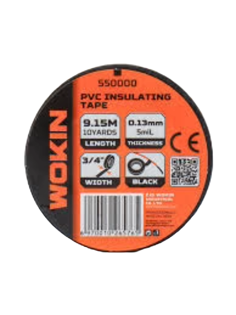 CINTA DE AISLAR NEGRA 15MX3/4" 550000 WOKIN