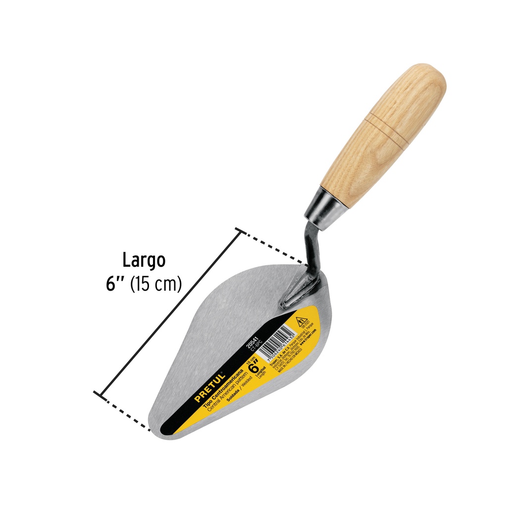 CUCHARA ALBAÑIL 6" CENTROAMERICANA 20541 PRETUL