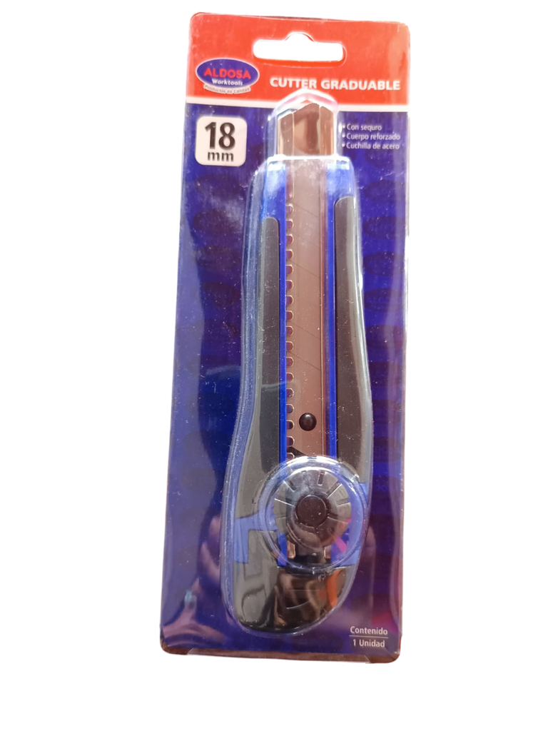 CUCHILLA MULTIUSOS TIPO PESADO GRADUABLE 2REPS 18MM ALF0247 ALDOSA