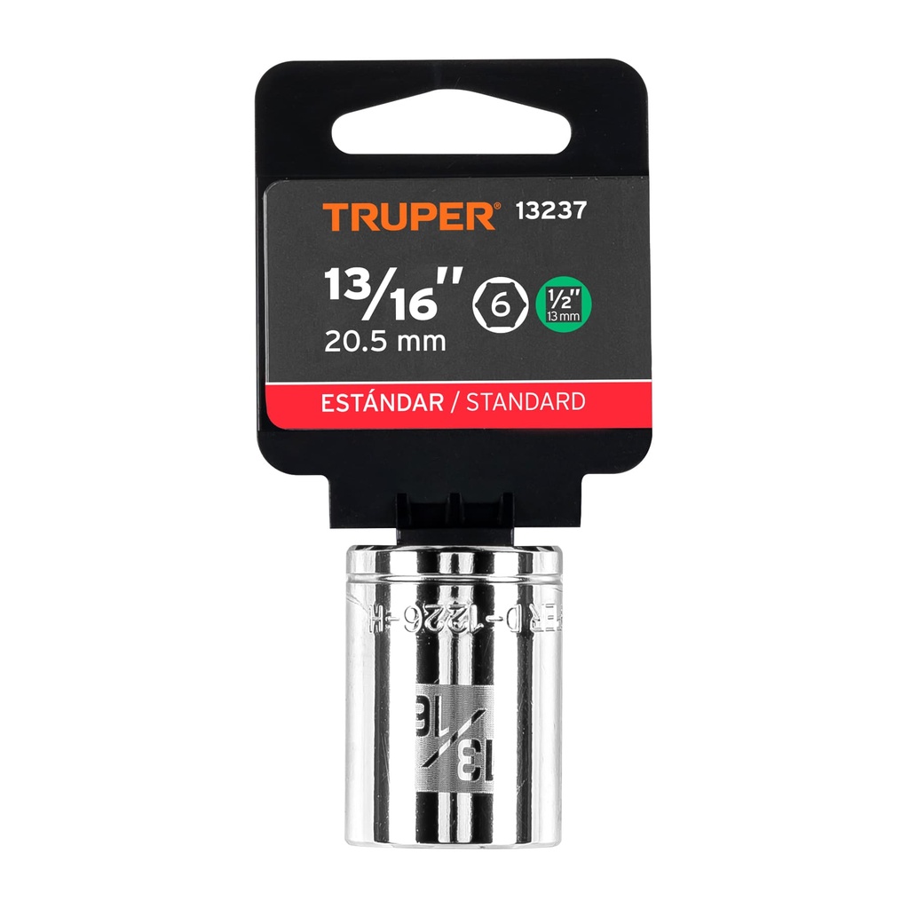 DADO CUADRO R1/2 PUNTA HEXAGONAL 13/16 13237