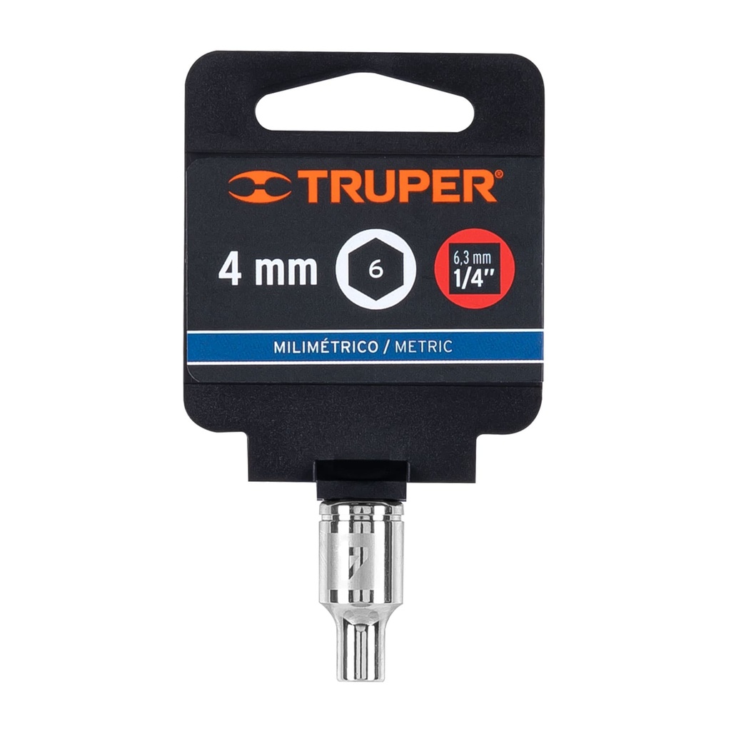DADO DE 4MM 6 PUNTAS CUADRO 1/4" 13166 TRUPER
