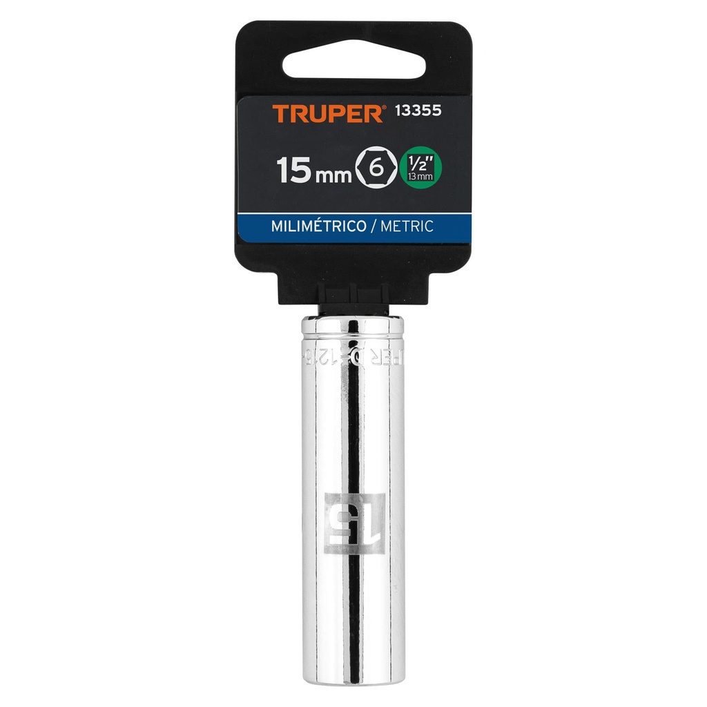 DADO LARGO CUADRO 1/2 HEXAGONAL 15 MM 13355 TRUPER
