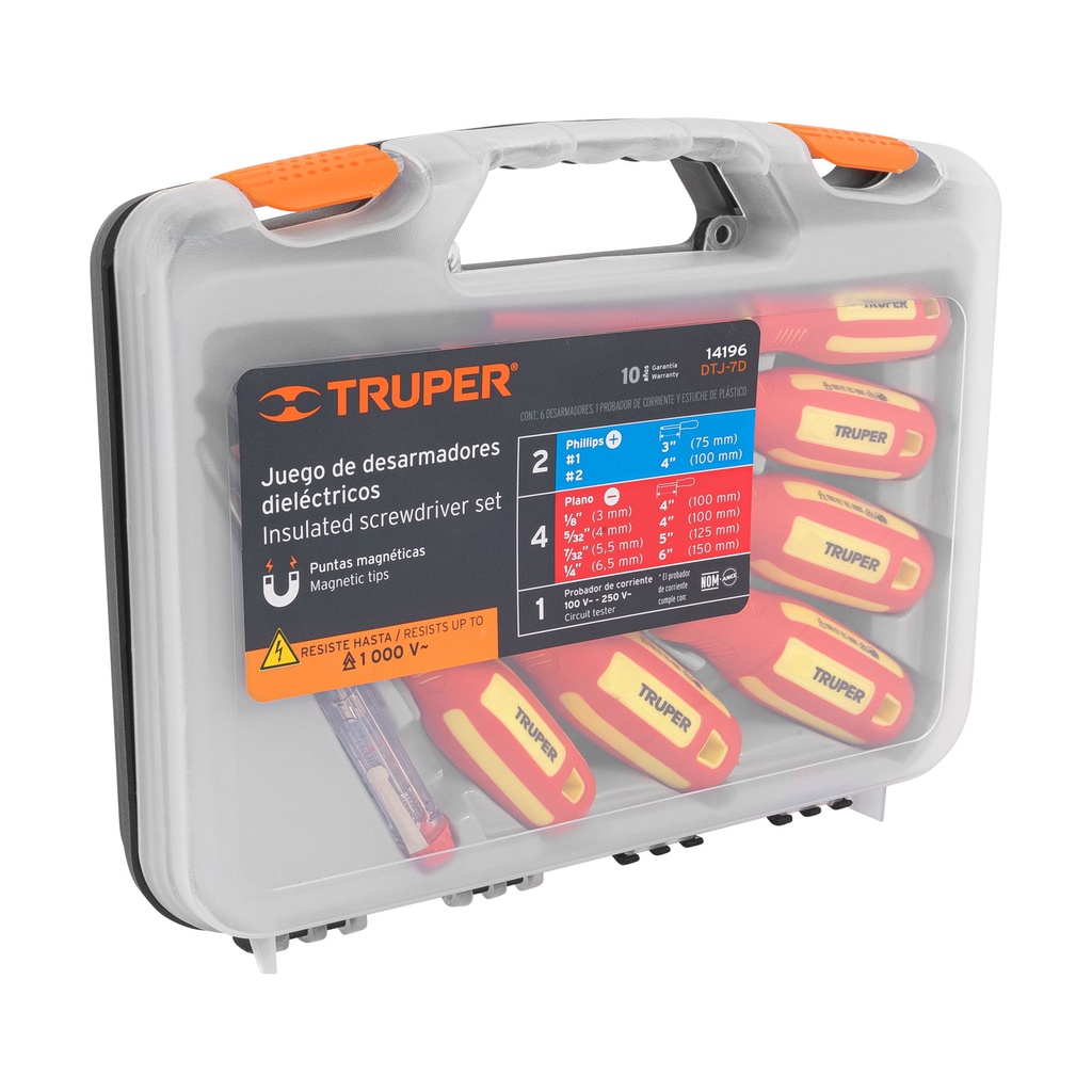 DESARMADORES DIELÉCTRICOS Y PROBADOR 6PZ 14196 TRUPER