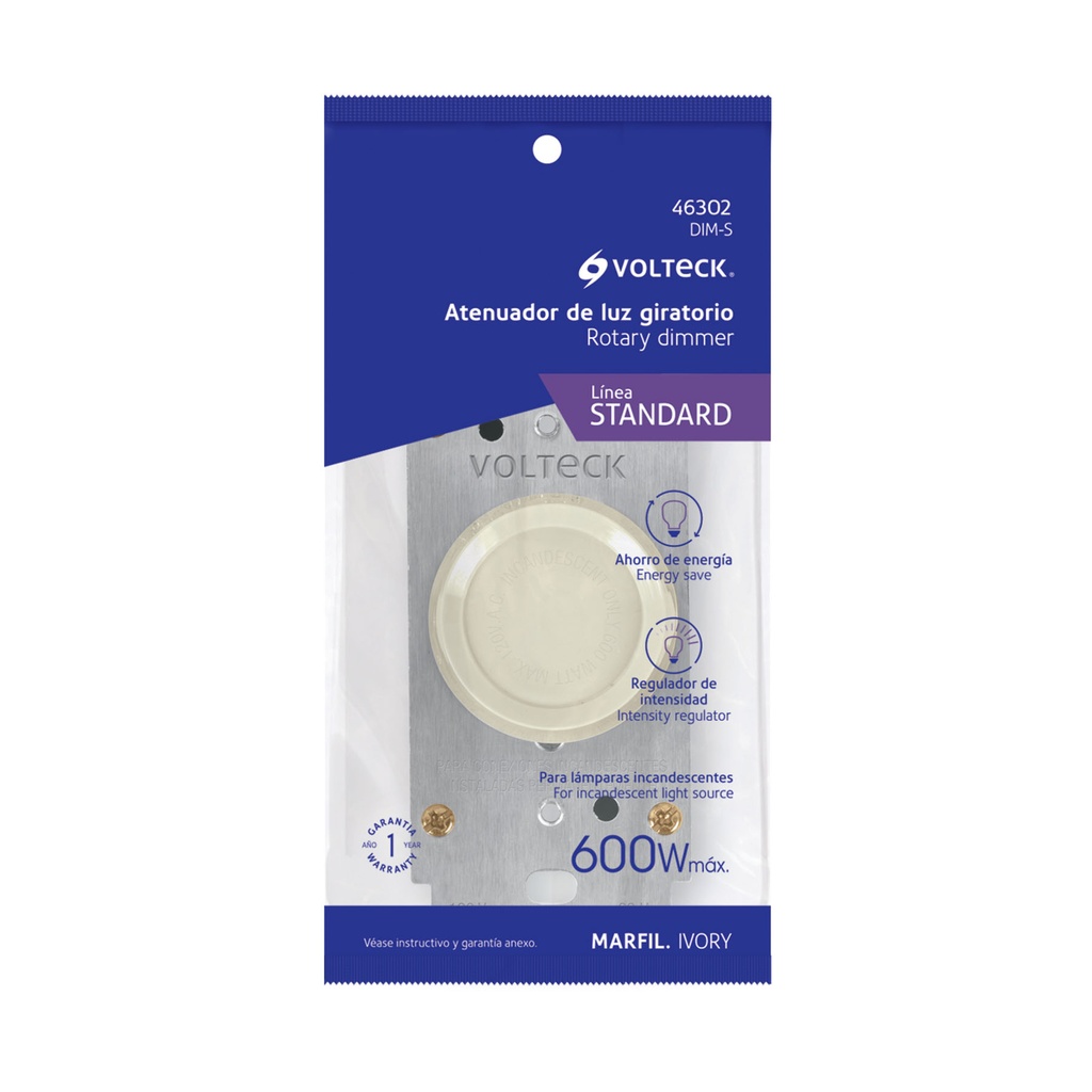 DIMMER ROTATORIO 600 W 46302 VOLTECK