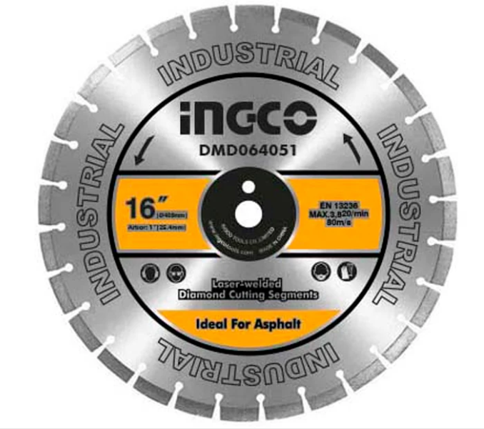 DISCO DE CORTE DIAMANTE PARA ASFALTO 16" DMD064051 INGCO