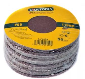 DISCO DE LIJA CON VELCRO 115MM #60 LJV460 UYUSTOOLS
