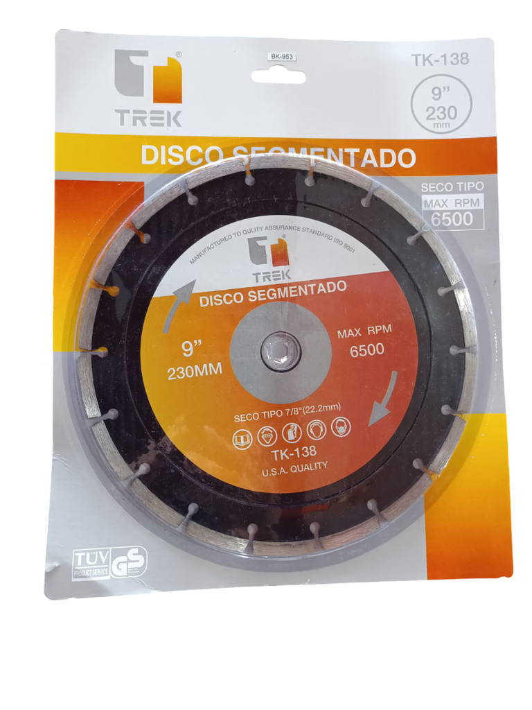 DISCO DIAMANTADO SEGMENTADO 9" 7/8 BRIKEL