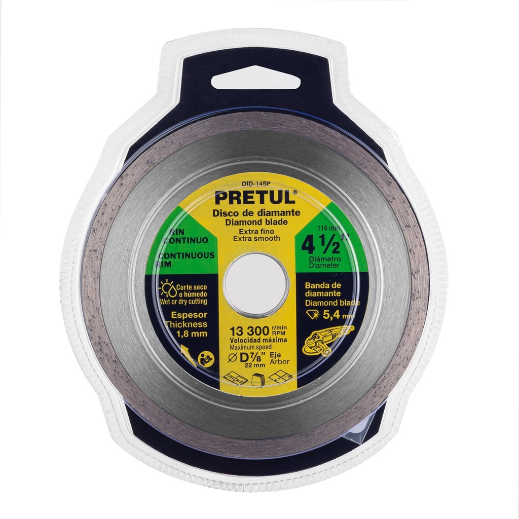 DISCO DIAMANTE CONTINUO 4 1/2' X 1.8MM 21009 PRETUL