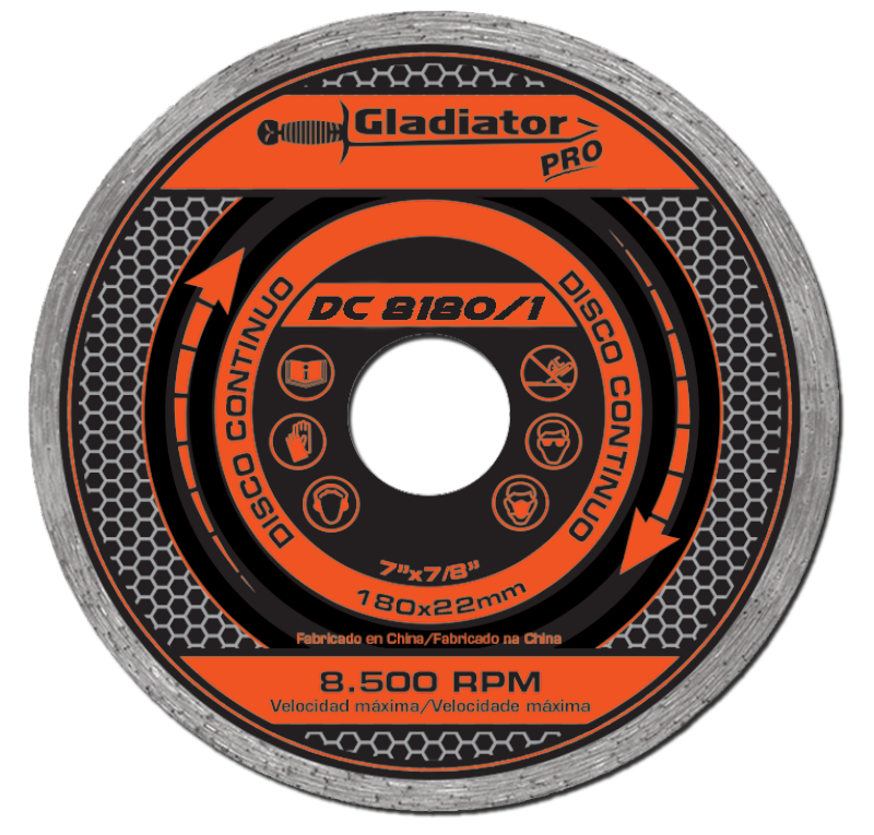 DISCO DIAMANTE CONTINUO 7" GLADIADOR