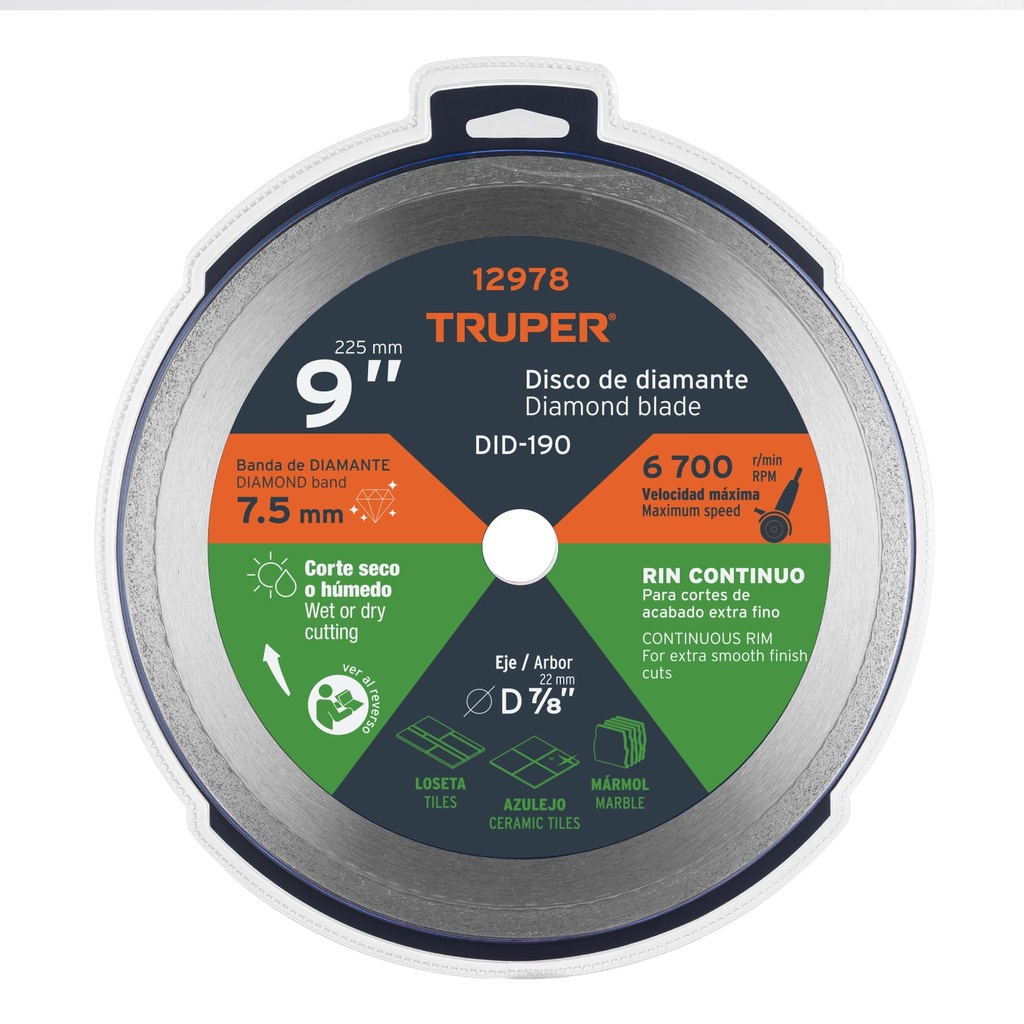 DISCO DIAMANTE RIN CONTINUO 9" 12978 TRUPER