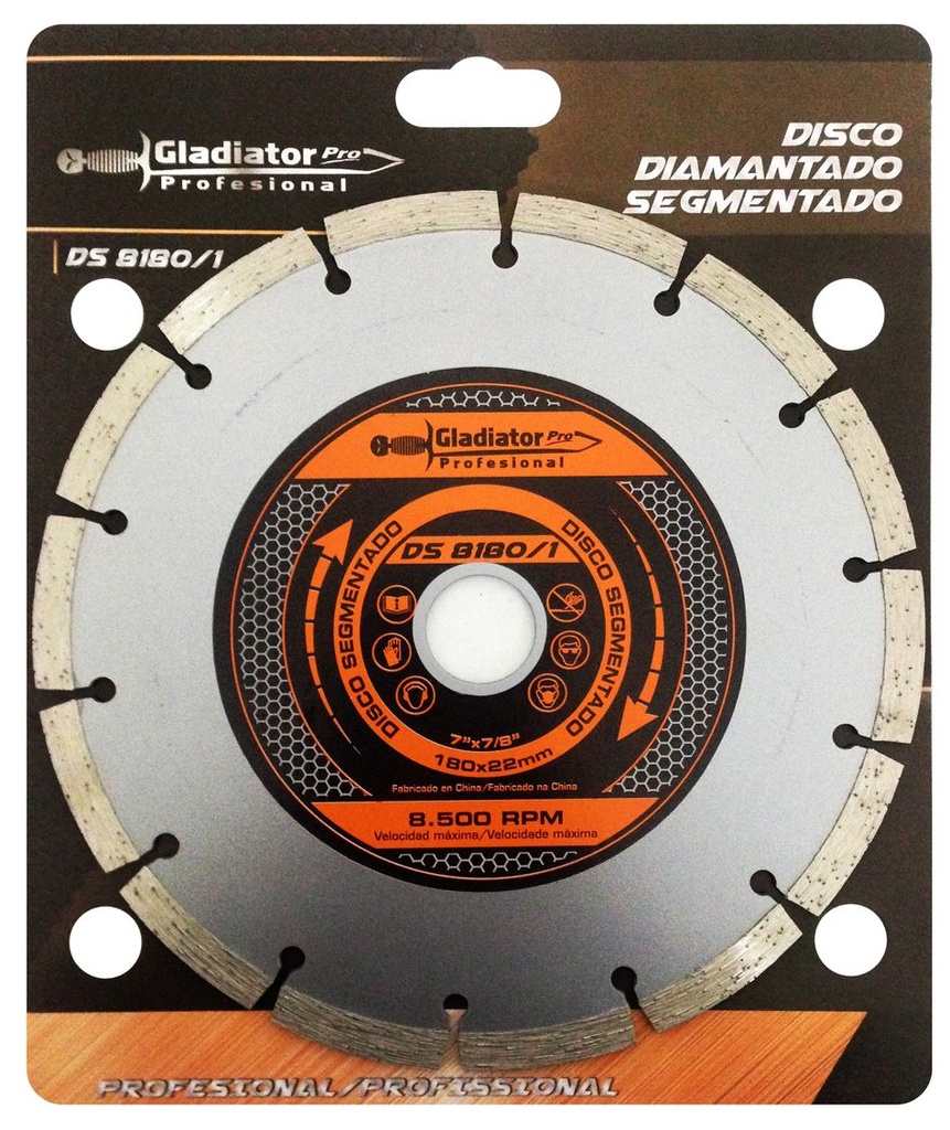 DISCO DIAMANTE SEGMENTADO7" DS8180-1 GLADIADOR