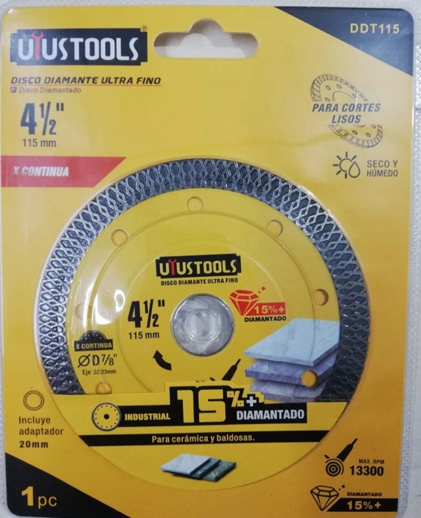 DISCO DIAMANTE ULTRA FINO 115MM (1.4MM) DDT115 UYUSTOOLS