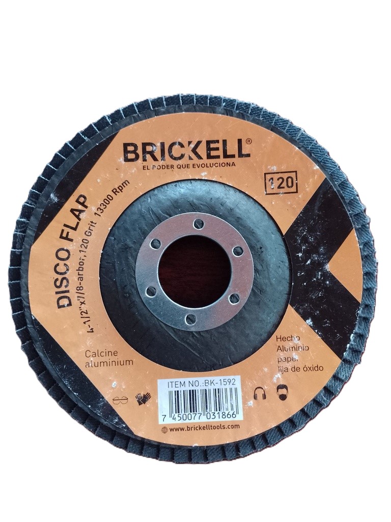 DISCO FLAP GRANO 120 PLANO DE 4 1/2 BK-1592 BRICKEL