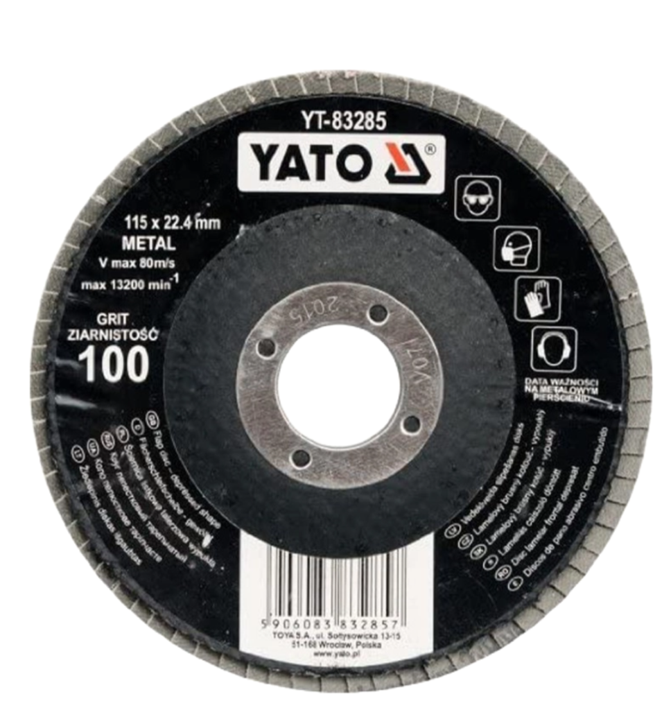 DISCO LAMINADO 115 X 22.4MM GRANO 100 YT-83285 YATO