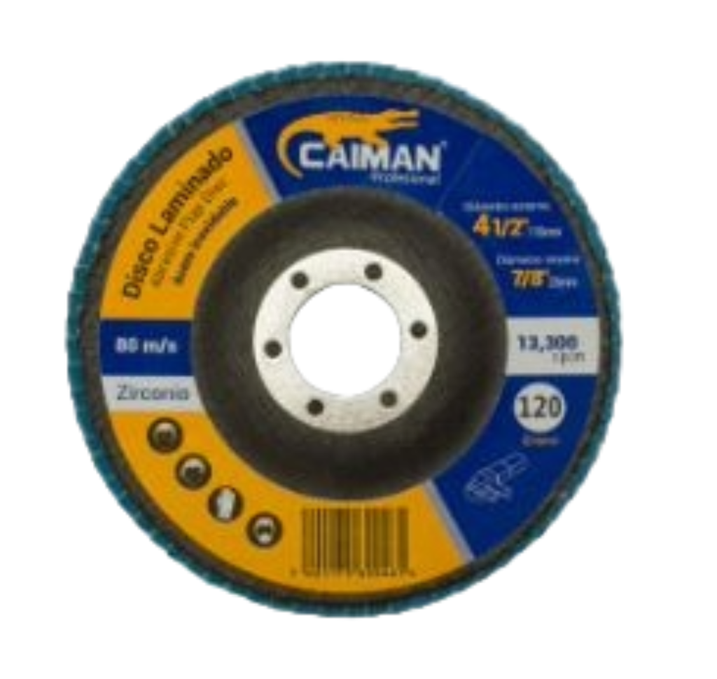 DISCO LAMINADO 4 1/2 X 7/8 GRANO 100 CAIMAN