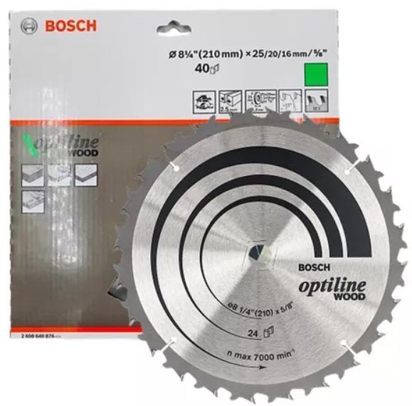 DISCO PARA SIERRA CIRCULAR 8 1/4 X 5/8 BOSCH 24 DIENTES